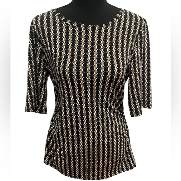 Vince Camuto Black and White Geometric Blouse - Picture 1 of 5